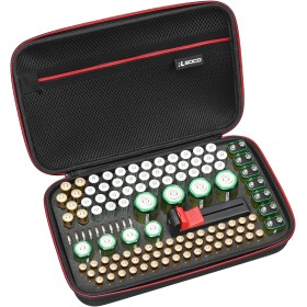 RLSOCO Organizador de batería Funda - Soporte de Bolsa de Caja de Almacenamiento Duro -retiene 120+Baterías AA AAA C D 9V BT-168