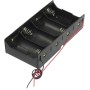 PEKKA Negro 4 x 1.5V D Sostenedor de bateria Caja Estuche de Almacenamiento con Plomo de Alambre