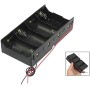 PEKKA Negro 4 x 1.5V D Sostenedor de bateria Caja Estuche de Almacenamiento con Plomo de Alambre