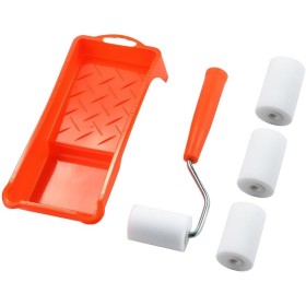 Gdfnmogo Kit de tanque a cuenco, juego de rodillos de pintura, cubiertas de espuma de alta densidad, rodillos pequeños para