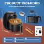 Taylor Swoden Joke 3L 1300W Oil Free Air Fryer with LED Touch Screen, 8 Pre-Programmed Menus, Manually Adjustable Time and