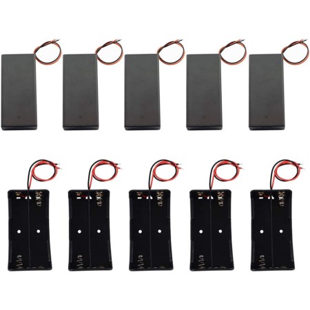 GTIWUNG 6Pcs 4 × 3.7V 18650 Caja de Soporte de Batería Caja de Almacenamiento de Batería de Plástico con Cables (4 Solts)