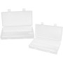 FUNNETOYU 2 Piezas Caja de Almacenamiento de batería Casos de Soporte de batería Almacenamiento Claro de la batería Cajas de