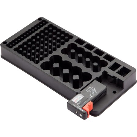 Aurgiarme Caja de almacenamiento de batería 116 sin caja de almacenamiento de batería con probador de batería extraíble para