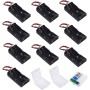 HUAZIZ 3V AA Caja de Soporte de Batería, Caja de Almacenamiento de Batería de Plástico(2 Solts × 10 Piezas) + 3 Piezas Caja de