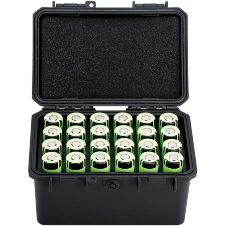 JJC 21700 - Caja de batería resistente al agua para 24 piezas de batería 21700/20700 y todas las baterías de tamaño similar,