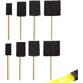 MIRKUZI Brochas con cerdas Paquete de 8 pinceles de espuma, pinceles para esténcil de pintura acrílica, proyectos de bricolaje,