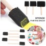 MIRKUZI Brochas con cerdas Paquete de 8 pinceles de espuma, pinceles para esténcil de pintura acrílica, proyectos de bricolaje,