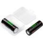 Rsgfent Práctico estuche de almacenamiento de batería para 2 baterías 18650 o 16340, protege y almacena tus baterías