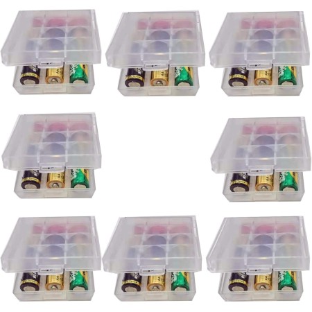 GTIWUNG 8 Piezas Caja de Batería de Plástico, Caja de Almacenamiento para Baterías y Baterías Recargables, Organizador para
