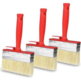 3 unidades de pintura superficial, 120 mm x 30 mm, pincel para barniz, pintura de pared, aceite de madera, color rojo, para