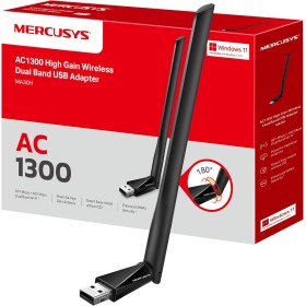 Mercusys MA30H - AC1300 Adaptador Wi-Fi Dual Band 5GHz/2.4GHz con Antena, para PC Desktop Laptop Tablet, Soporta Windows