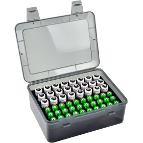 Caja de almacenamiento de pilas para 54 pilas AAA, almacenamiento de pilas, caja de almacenamiento de pilas