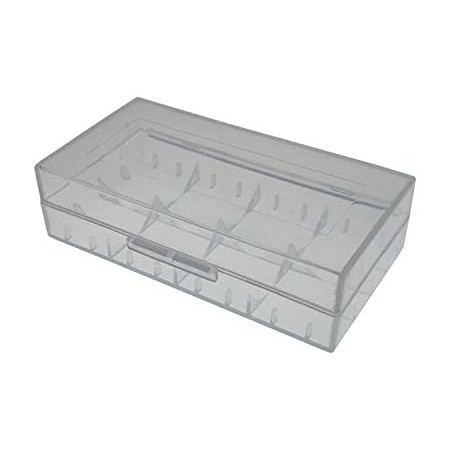 Impermeable transparente transparente de plástico duro de almacenamiento de la batería caja titular organizador para 18650/16340