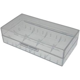 Impermeable transparente transparente de plástico duro de almacenamiento de la batería caja titular organizador para 18650/16340