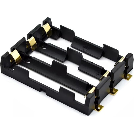 Wilgure 18650 - Soporte para batería (3 ranuras, 4 ranuras, 3 7 V, caja de almacenamiento de batería, paralelo o serie, con