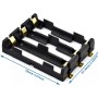 Wilgure 18650 - Soporte para batería (3 ranuras, 4 ranuras, 3 7 V, caja de almacenamiento de batería, paralelo o serie, con
