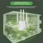 AILKIN Repetidor WiFi, Amplificador Wi-Fi Blanco 1200Mbps Doble Banda 2.4G/5G, Amplificador WiFi, 2 Puertos LAN/WAN, 4 Antenas,