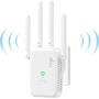 2025 Nuevo Repetidor WiFi, Amplificador Extensor WiFi con 2 Puertos ethernet, 4 Antenas, Modo Repetidor/Router/Ap, Extensor WiFi