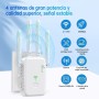 2025 Nuevo Repetidor WiFi, Amplificador Extensor WiFi con 2 Puertos ethernet, 4 Antenas, Modo Repetidor/Router/Ap, Extensor WiFi