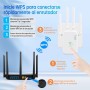 2025 Nuevo Repetidor WiFi, Amplificador Extensor WiFi con 2 Puertos ethernet, 4 Antenas, Modo Repetidor/Router/Ap, Extensor WiFi