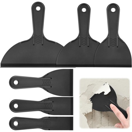 Flintronic Espátulas de Plástico, 6 Piezas Espátulas para Masilla Herramienta de Raspadores de Pintura, 1.5/2/3/4/6/8 Pulgadas