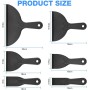 Flintronic Espátulas de Plástico, 6 Piezas Espátulas para Masilla Herramienta de Raspadores de Pintura, 1.5/2/3/4/6/8 Pulgadas