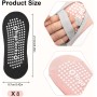 4 Pares Comodos Calcetines Yoga Pilates Para Mujeres y Hombres Antideslizantes Calcetines Artes Calcetín Marciales Tobillero
