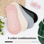 4 Pares Comodos Calcetines Yoga Pilates Para Mujeres y Hombres Antideslizantes Calcetines Artes Calcetín Marciales Tobillero