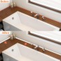 Cinta de calafateo flexible de cuarto de redondo, moldeo de goma blanca de doble cara autoadhesiva para suelo, escalera,