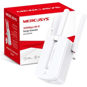 MERCUSYS MW300RE - Repetidor Wi-Fi N300Mbps, Dos potentes antenas externas, amplificador, Indicador de señal inteligente, WPS,