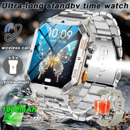 Para HUAWEI linterna LED reloj inteligente al aire libre pantalla HD d