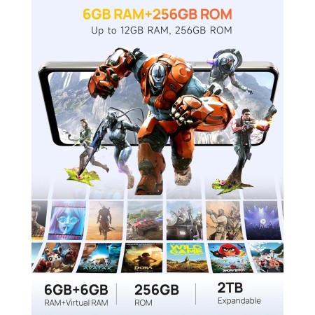 Ulefone Note 18 Ultra Teléfono Móvil Libre 5G 2024, Cámara 50MP+50MP+32MP, 12GB+256GB/SD-2TB Android 13 Moviles 5450mAh Batería