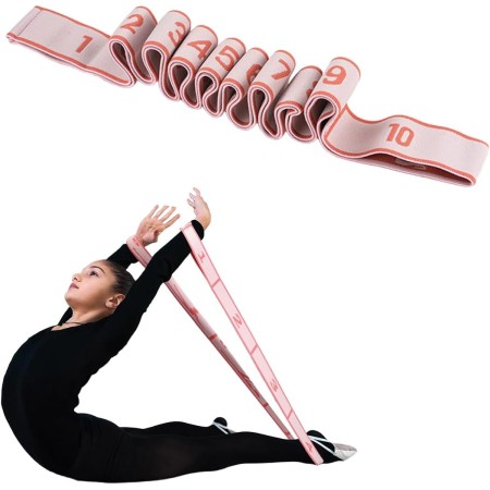 Correas para Yoga, Correa de Estiramiento de Piernas con 9 Bucles, Bandas Elásticas de Resistencia, Cinta de Yoga Estiramiento