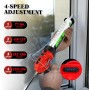 Pistola de cartucho eléctrica inalámbrica con batería de 1,5 Ah, pistola de silicona con LED, 4 velocidades, pistola de juntas