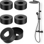 6 Piezas Roseta de Cubierta Negra, Cubierta de Tubo de Grifo, Ø 25 mm Embellecedor Radiador Grifo Cubre Rosetas de Acero