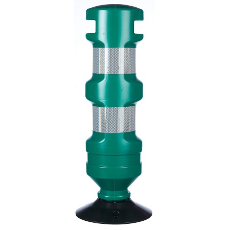 Hito de balizamiento y señalizacion de trafico H-75 verde con base de goma desmontable (tacos y tornillos incluido)