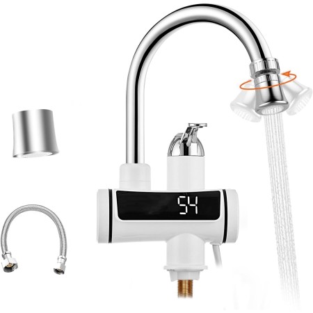 HOGART Calentador de Agua Eléctrico Instantaneo 230 V para Cocina, Jardín, Baño, Caravana, Camper, Grifo Eléctrico Agua