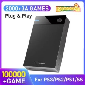 Disco duro externo Hyperspin 12T con 100000 + Juegos retro para PS3/PS