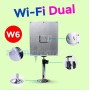 Antena WiFi Wonect W6 Doble Banda 2.4Ghz + 5 GHz con Cable USB Largo 10 Metros y Alcance Cable Exterior Longitud (10 Metros)