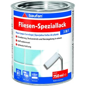 Baufan Pintura especial para azulejos 3 en 1, color blanco satinado mate, pintura para azulejos de baño, cocina y sala de estar