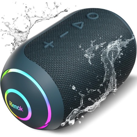 RIENOK S4 Altavoz Bluetooth Portátil Bluetooth 5.3 Potente Impermeable IPX7 Pequeño Inalámbrica Emparejamiento Estéreo Apoya