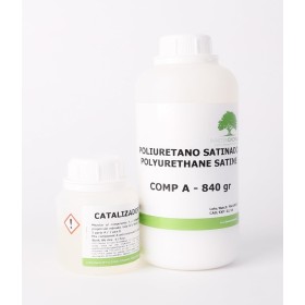 Barniz Poliuretano Satinado de 2 Componentes, Base Agua - Polyurethane Satine Comp A + B (Transparente, 1 Kg)