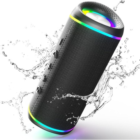 RIENOK S6 Altavoz Bluetooth Portátil Bluetooth 5.3 Potente Luces RGB Inalámbrica Emparejamiento Estéreo Apoya 128G Tarjeta TF