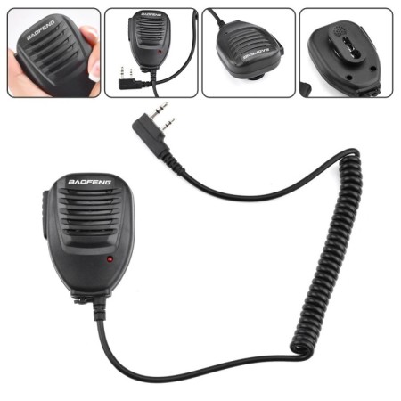 Micrófono hombro altavoz walkie talkie para baofeng jamón radio MIC bf
