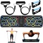 Traxenta Tabla de Flexiones, Tabla de Flexiones Multifuncional, Soporte Flexiones con Antideslizante asas y 2 Cuerdas de