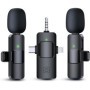 Micrófono inalámbrico 3 en 1 para iPhone, Android, micrófono Lavalier 