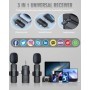 Micrófono inalámbrico 3 en 1 para iPhone, Android, micrófono Lavalier 