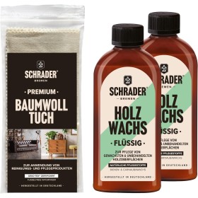 Juego de cera para madera de Schrader, cera líquida para muebles de madera y superficies de madera con paño de pulido, 3 piezas,