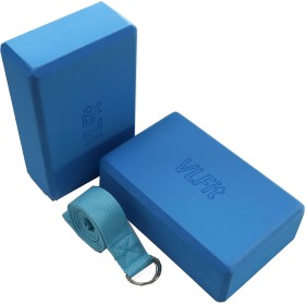 VLFit de 2 bloques de yoga y 1 Correa para Yoga,Bloque De Espuma Eva De Alta Densidad Yoga Block Pilates Accesorios Yoga para